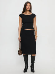 Baseline Rib Midi Skirt Black