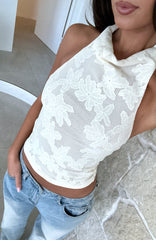 Are You Coming Back Halter Top Cream