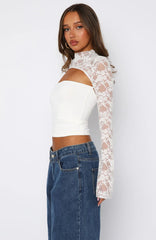 Devoted Love Long Sleeve Top White