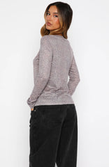 Courtside Seated Long Sleeve Top Leopard