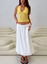 Persuasion Tie Side Midi Skirt White