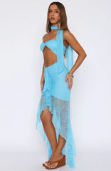 Inner Goddess Lace Maxi Dress Blue