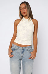 Are You Coming Back Halter Top Cream