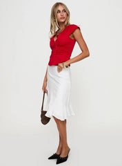 With Kindness Midi Skirt White