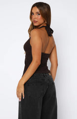 Beginning To Wonder Halter Top Chocolate
