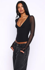 Past Your Prime Long Sleeve Top Black