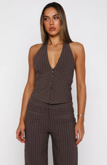 I Don't Compete Halter Top Chocolate