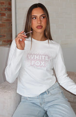 Let's Get Going Relaxed Long Sleeve Baby Tee White