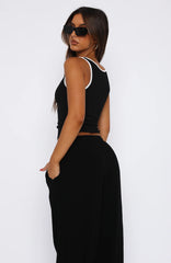 Let Me Adore You Ribbed Tank Top Black/White