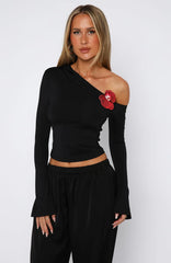 Said So Long Sleeve Top Black