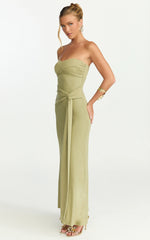 Aria Maxi Dress - Strapless Tie Waist Dress in Sage