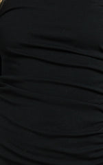Carla Mini Dress - Rolled High Neck Bodycon Dress in Black