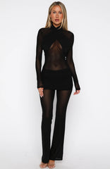 Rue De Romance Long Sleeve Jumpsuit Black