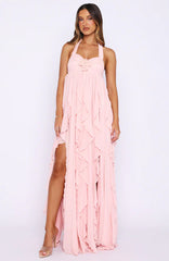 Coral Sands Mesh Maxi Dress Pink