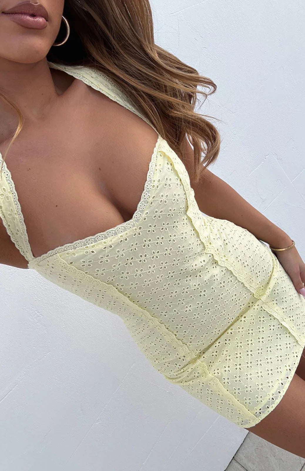 So Curious Mini Dress Lemon