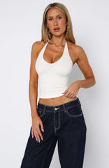 Electric Days Halter Top White