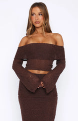 In Too Deep Long Sleeve Knit Top Chocolate
