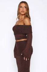 In Too Deep Long Sleeve Knit Top Chocolate
