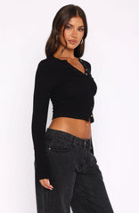 Get Your Bag Long Sleeve Top Black