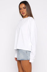 Staying Ahead Long Sleeve Tee White