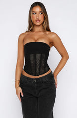 Let Me Know Strapless Bustier Black