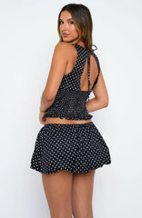 Runaway Heart Top Black/White Polka Dot