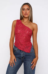 It's A Love Story Lace Top Berry