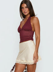 Brandey Lace Mini Skirt Cream