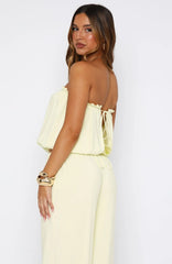 Golden Child Strapless Top Lemon