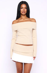 Casually Perfect Long Sleeve Knit Top Beige