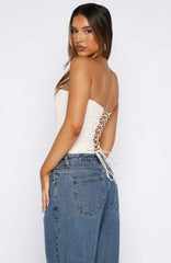 In The Mirror Strapless Bustier Cream