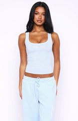 Don't Need Anyone Tank Top Baby Blue