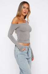 Predicting The Future Long Sleeve Top Grey Mist