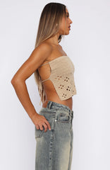 Taking My Time Crochet Top Oat