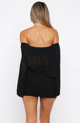 After Glow Long Sleeve Mini Dress Black