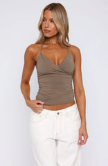 So Tempting Halter Top Olive