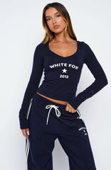 Found You Out Long Sleeve Top Navy