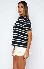 Make Your Move Polo Tee Navy Stripe