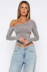 Predicting The Future Long Sleeve Top Grey Mist