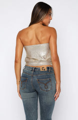 Girl Time Strapless Top Champagne