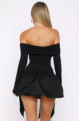 Raise Hell Long Sleeve Mini Dress Black