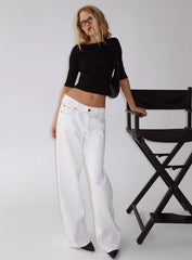 Top Model Low Rise Straight Leg Jeans Porcelain