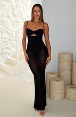 Angels Get Exhausted Maxi Dress Black