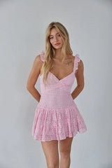 Liliana Eyelet Lace Mini Dress