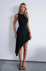 Worth My Time Midi Dress Black