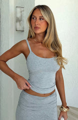 Get Even Tank Top Grey Marle