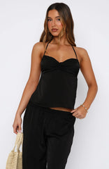 I'd Come Running Halter Top Black