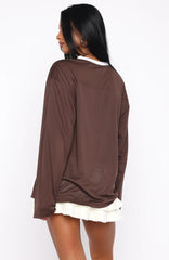 Ahead Of Schedule Long Sleeve Oversized Jersey Chocolate