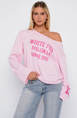 Topic Of Discussion Off Shoulder Oversized Long Sleeve Tee Posy