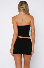 Never Bothered Strapless Top Black